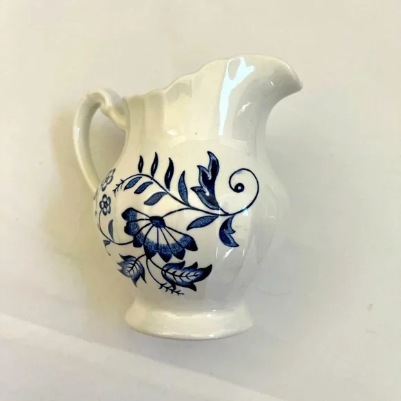 J & G Meakin LEGATO Creamer AND Sugar Bowl With Top Classic White & Blue England - Picture 7 of 15